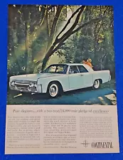 1961 LINCOLN CONTINENTAL ORIGINAL COLOR PRINT AD SHIPS FREE FORD (LOT BLUE S21)