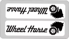 2- WHEEL HORSE GARDEN TRACTOR DECALS 1 FOR LEFT & 1 FOR RIGHT BLACK ON WHITE