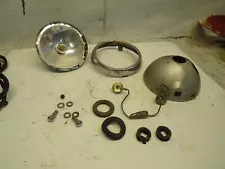 1974 SUZUKI RL 250 EXACTA TRIALS OEM HEADLIGHT BUCKET/RING/FORK MOUNTS/HARDWARE