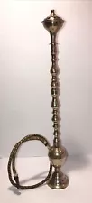 Vintage 25" Tall Brass Hookah Water Pipe with Hose