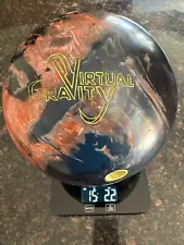 Storm Virtual Gravity Bowling Ball 15 lb 2.2 oz Blue Black Peach Yellow Swirl