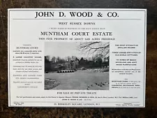 Muntham Court Estate - West Sussex For Sale - 1958 Press Cutting r448