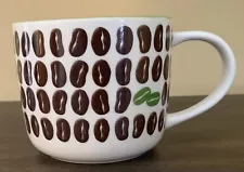 Starbucks 2009 Porcelain Cup Coffee Beans Green Brown New Bone China 16 oz Mug