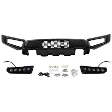 Front Bumper For 2009-2014 Ford F150 F-150 Steel Black Raptor Style W/LED Lights