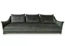 Montauk Traditional Hunter Sofa Hand-Built with Custom Green Velvet Upholstery