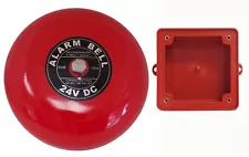 Fire Alarm Bell 6", 24 vdc, with Waterproof Backing Enclosure, Security Bell