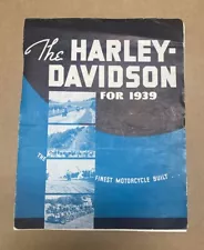 Harley Davidson for 1939 Vintage Dealership Sales Brochure Camden NJ Motorcycle