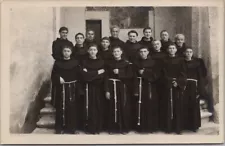 New ListingVintage 1928 Religious RPPC Real Photo Postcard Monks /Men & Boys in Robes ITALY