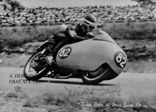 Moto Guzzi 350cc Dickie Dale autographed photo - motorcycle racing photo