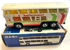 Vintage Tomica White Neoplan Skyliner Bus Hafermann No F37 TOMY Japan 1/154