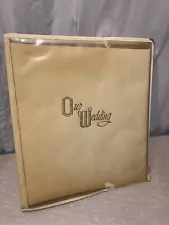 Wedding Photo Album-Vintage Gold Tip Accent 8 Pages Mid Century 1950s