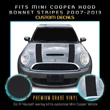 For 2007-2013 Mini Cooper Hood Bonnet Stripes Graphic Decals - Flat Matte Vinyl