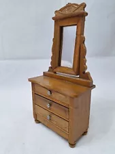 Antique 7" Art Nouveau Dresser w/Drawers Dollhouse Furniture Germany c1900 1:12