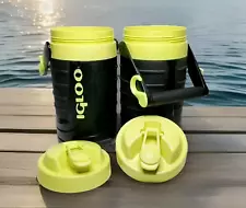 IGLOO Performance Insulated 1/2 GAL COOLER JUGS Handles Hooks VOLT YELLOW /BLACK