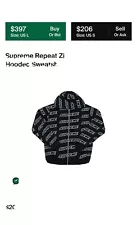 Supreme Repeat Zip Up Hooded Sweatshirt