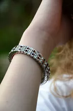 5tw Brown Topaz Bracelet Silver 96 Handset Austrian Crystal Diamonds GemJewelry