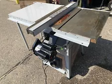 Delta X5 Contractor Table Saw With Wheel stand T-Square Extended Wooden Table