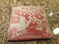 Vintage Rare DECO Wooden Wood Dart Board Dartboard Made In USA 18x18