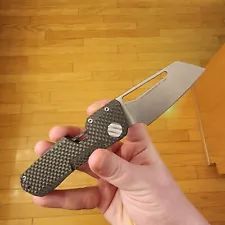 WINTERBLADE Factor B3 Black Carbon Fiber Flipper&Spacer M390 Timascus Clip