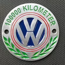 VINTAGE Auto Plakette VW 100000 km BADGE EMBLEM BUS MICRO THE THING KARMANN 2