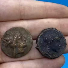 2 Wonderful old Greek king old solid bronze rare coins