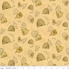 ~ SALE ~ By The Yard, Buzz, Beehives on Honey, 100% Cotton Fabric By Riley Blake