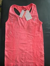 BNWT LADIES WORKOUT SPORTS VEST TOP. SEAMFREE,QUICK DRY,SUPER SOFT.CORAL.LG14-16