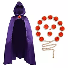 Women Titans-Raven Cosplay Costume Deluxe Jumpsuit Cloak with Hood Outfit And...