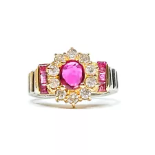 Jewelry Ring Ruby 0.45ct Platinum X K18 3557193