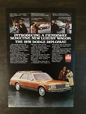 Vintage 1978 Dodge Diplomat Station Wagon Full Page Original Color Ad A2