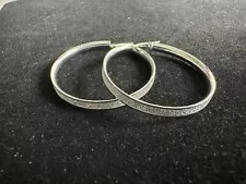 14k Gold/Diamond Crushed Hoop Earrings