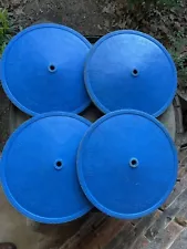 Set Of 4 Official All-American Soap Box Derby Plastic Wheels 12" Blue