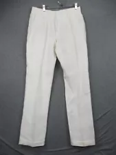 Murano Baird Mcnutt Pants Men's 32x34 White 100% Linen Dress Lightweight Casual