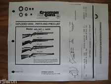 Crosman 140 147 1400 Seal O-Ring Kit - Two Exploded Views Parts List & Guide