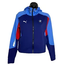 Puma x BMW Motorsport Women’s Hoodie XS Full Zip Crop Jacket Blue Red Colorblock