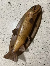 Brown Trout Wall Mount Fishing Taxidermy Vintage Old Imperfect Spotted Red Spot