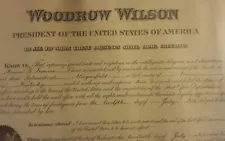 Autographed Presidential Document 1916 Woodrow Wilson