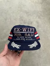 Vintage Ex-Wife For Sale 3-Stripe Trucker Hat Made In USA 80s