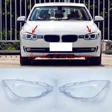 Both Side Headlight Clear Lens Cover+Sealant For BMW 3-Series F30 F35 2013-2015