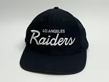 Los Angeles Raiders Hat Cap Adult Black Script Snapback NFL Vintage Collection