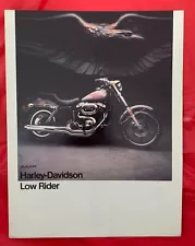 1977 Harley Davidson "LOW RIDER" Original Motorcycle Dealer Sales Brochure