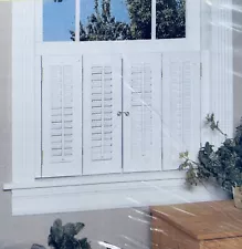 Colonial Shutter Set, Faux Wood, White, 23”W x 32”L, 199127 ~ 766686413038