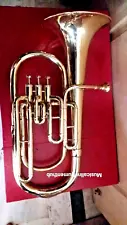 BARITONE MADE OF PURE BRASS IN BRASS POLISH +CUSHION HARD CASE+ FREE FAST SHIP