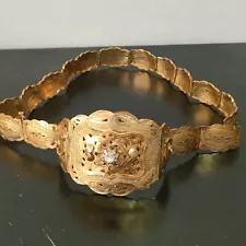 RARE Handmade Old Vintage Morocco Vermeil Bronze Oriental Wedding Belt