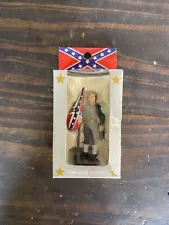 Americana CSA Flag Bearer Metal Figure Civil War Hand Painted 2-1/4" Tall