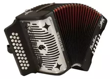 Hohner Panther Series 3-Row Diatonic Accordion in GCF Model #3100GCFBK