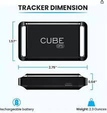 Cube GPS Tracker for Vehicles, 4G LTE Real-Time Children Pet Car Truck Tracking