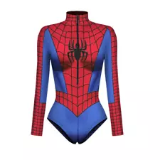 Spider Bodysuit for Women and Men, Captain Superhero Jumpsuit, 3D Print, Long Sl