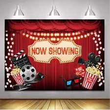 Red Vintage Movie Theater Now Showing Backdrop Theater Promotional Decoration