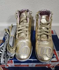 Reebok Melody Ehsani x Metallic Gold "Love" Betwixt High Top Sneakers, Sz 9